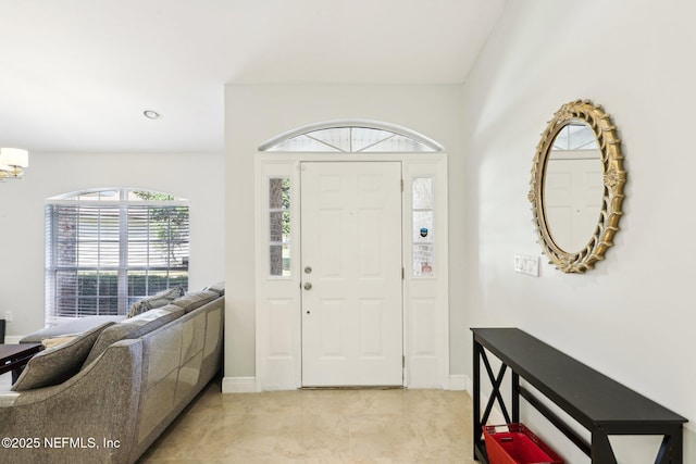 entrance foyer with baseboards