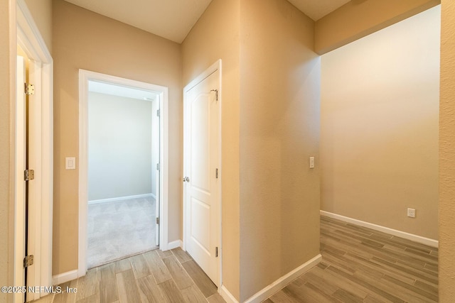 hall featuring light hardwood / wood-style floors