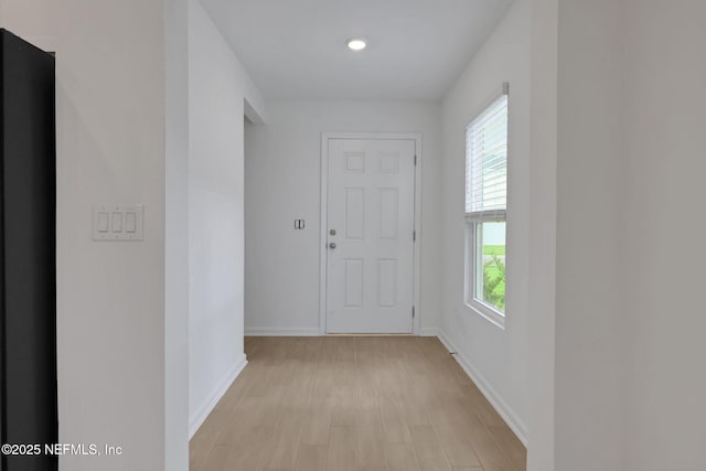 348 Salazar St, Saint Augustine, FL 32095 - hall featuring light wood-style floors and recessed lighting