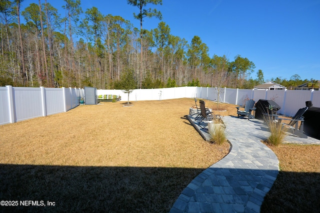 view of yard featuring a patio area