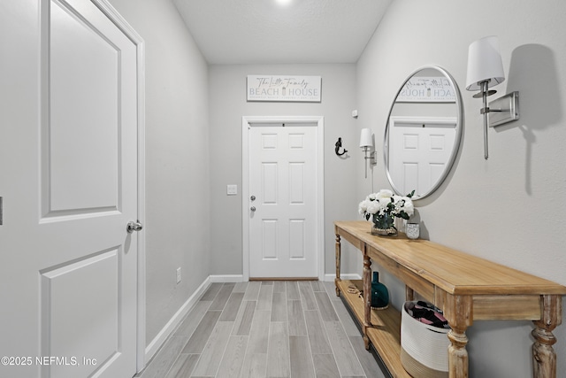 doorway featuring light wood-type flooring