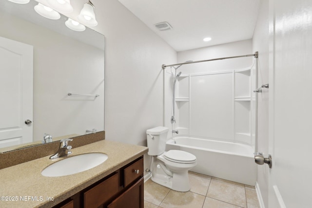 4468 Song Sparrow Dr, Middleburg, FL 32068 - full bathroom with tile patterned flooring, vanity, toilet, and shower / bath combination