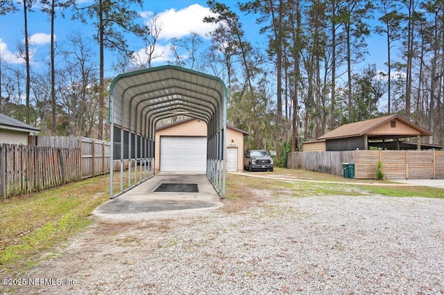 view of outdoor structure featuring fence