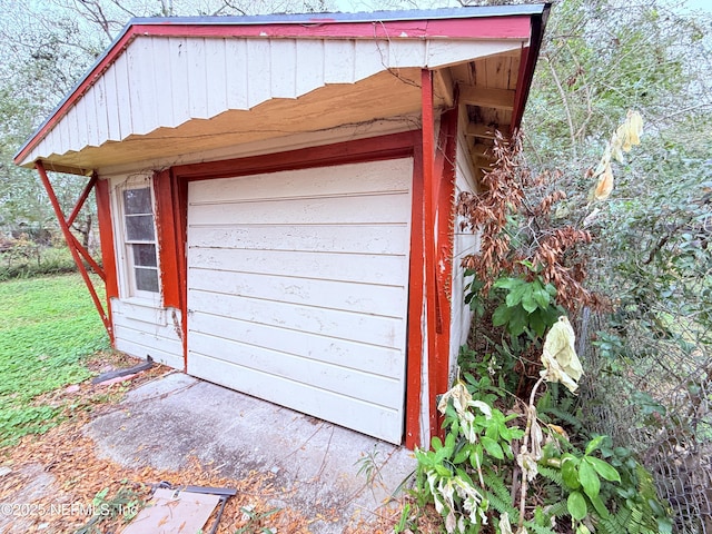 view of garage