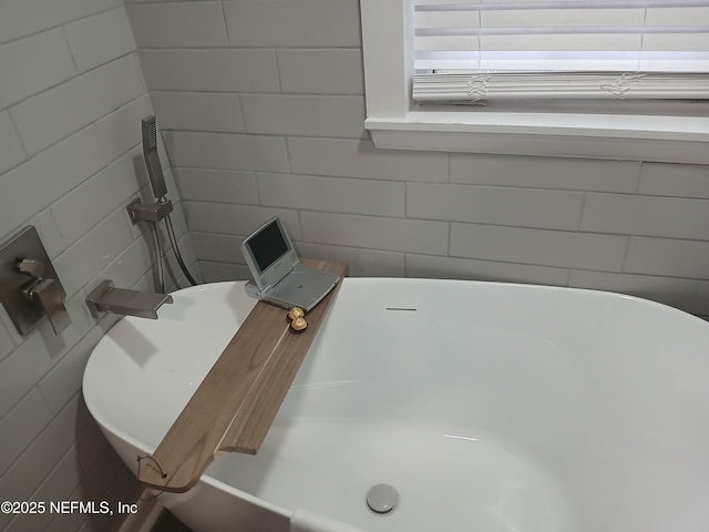 room details featuring a soaking tub