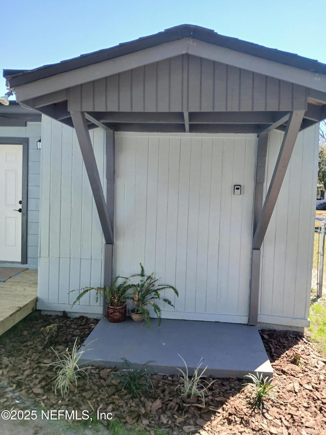 view of shed