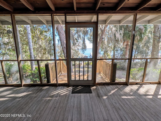 view of unfurnished sunroom