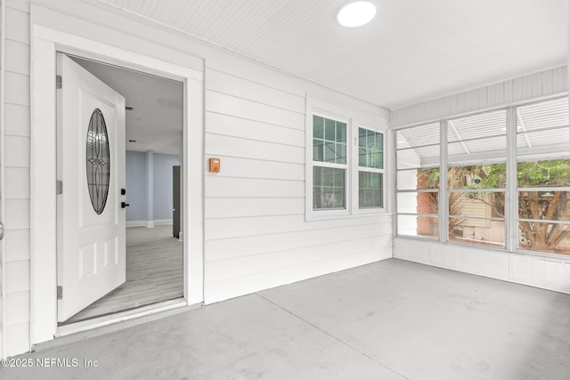 view of unfurnished sunroom