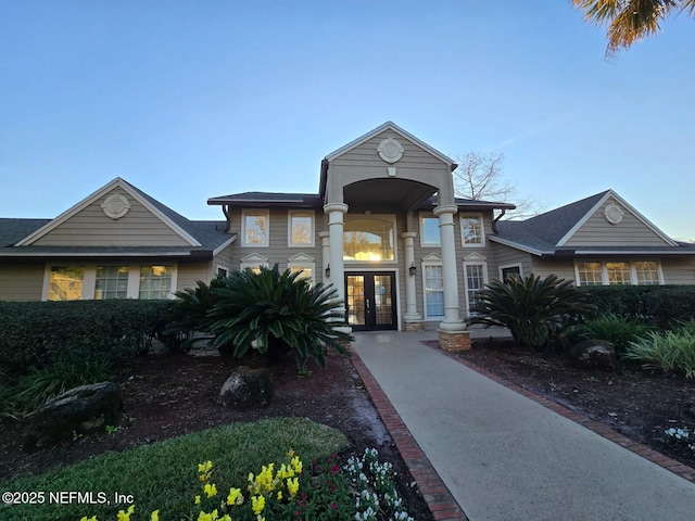 view of front of house featuring french doors