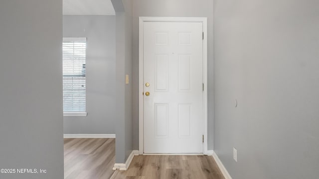 entryway featuring light wood-type flooring