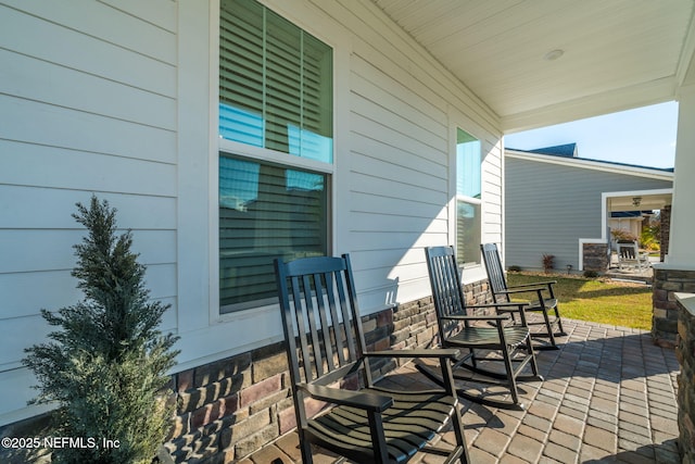 view of patio with a porch