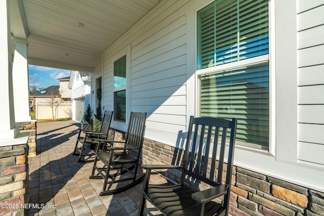 view of patio with a porch