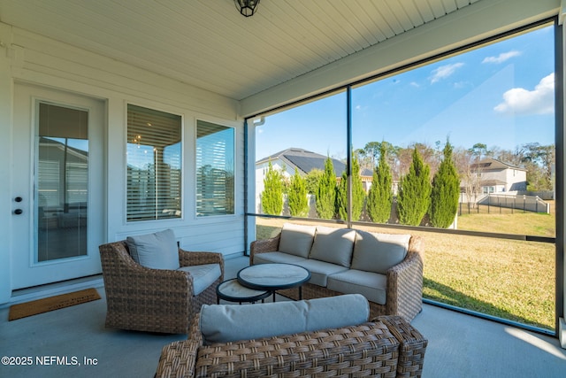 view of sunroom