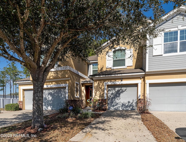 view of front of house with a garage