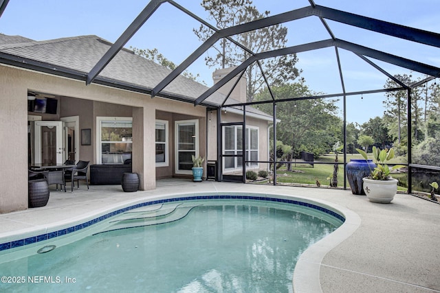 pool featuring a patio and a lanai