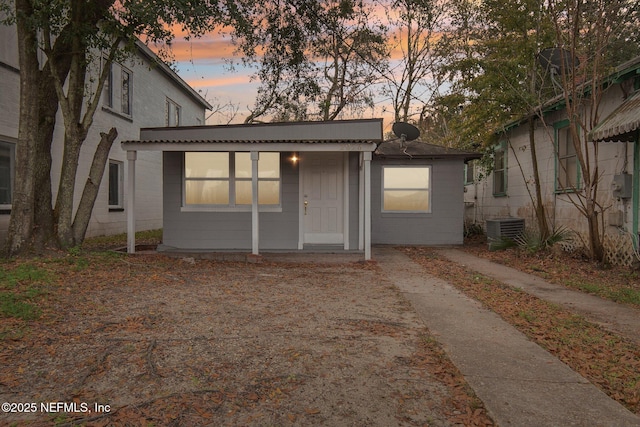 view of front of property with central AC unit