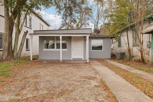 view of front of property featuring central AC unit