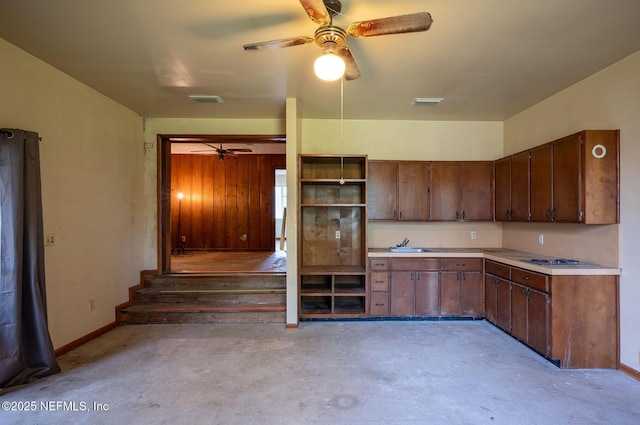 kitchen featuring sink and ceiling fan