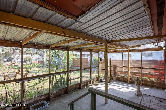 view of unfurnished sunroom