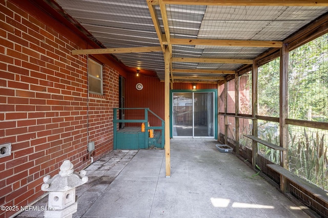 view of unfurnished sunroom