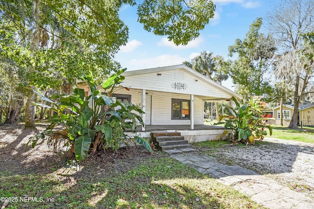 bungalow featuring a porch