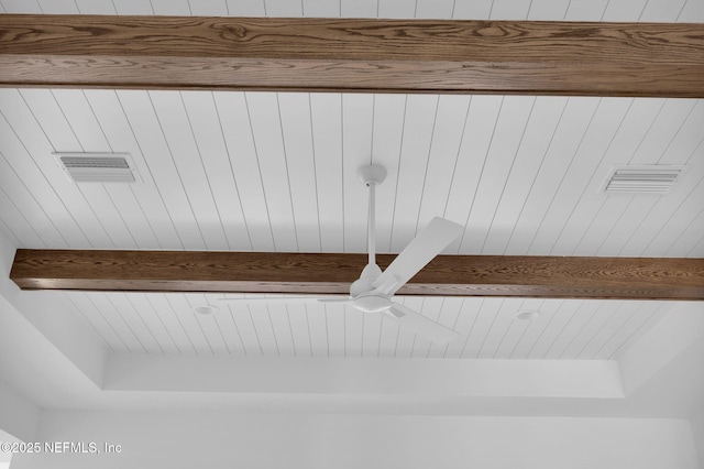 room details featuring beamed ceiling and visible vents