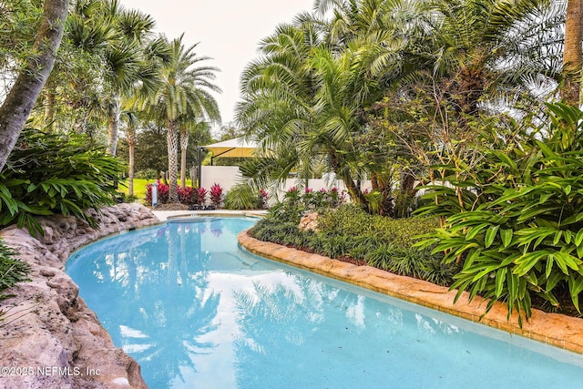 outdoor pool with fence