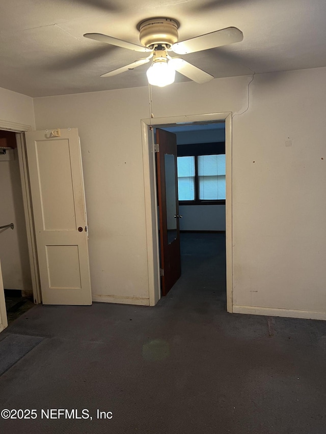 spare room featuring ceiling fan