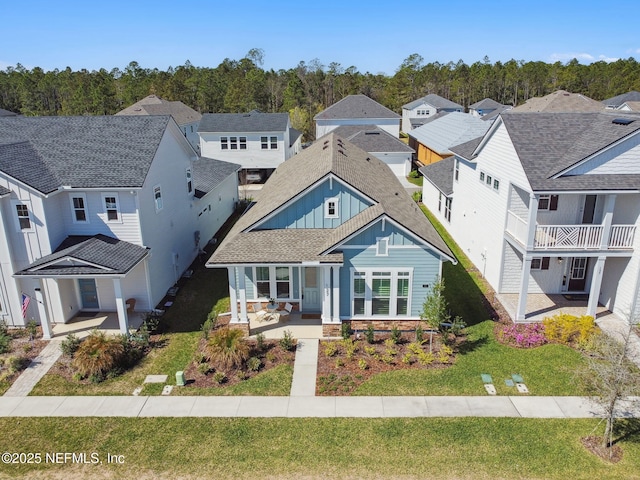 aerial view featuring a residential view