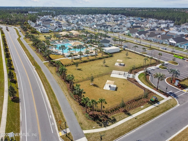 bird's eye view with a residential view