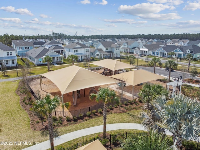 drone / aerial view with a residential view