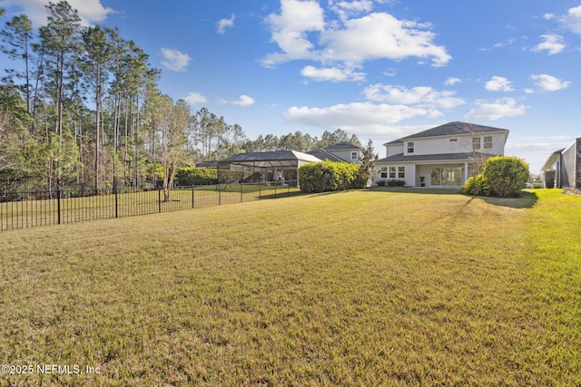 view of yard with fence