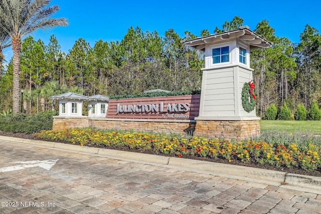 view of community sign