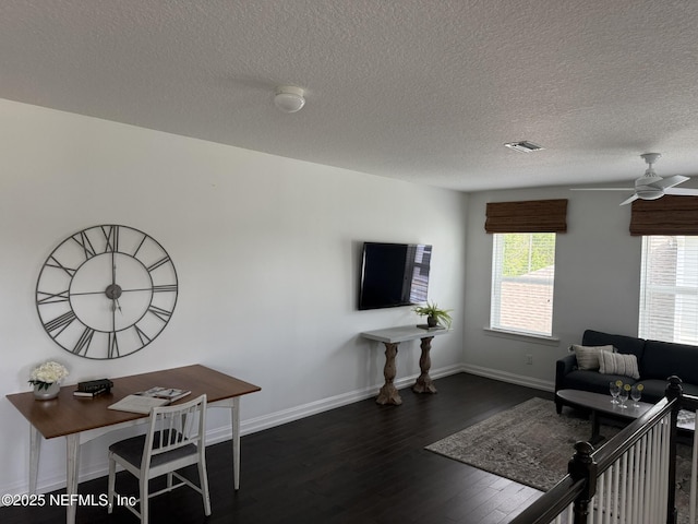 21 Mollusk Rd, Saint Johns, FL 32259 - living area featuring visible vents, a ceiling fan, a textured ceiling, and wood finished floors