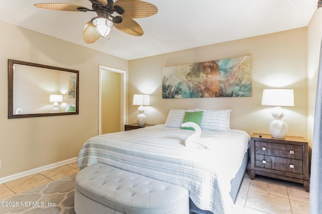 1045 17th St N, Jacksonville Beach, FL 32250 - bedroom featuring ceiling fan, baseboards, and light tile patterned floors