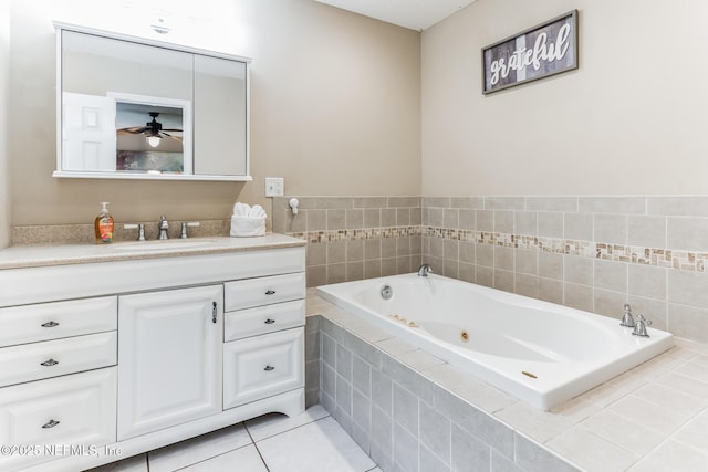 1045 17th St N, Jacksonville Beach, FL 32250 - full bath with tile patterned flooring, a jetted tub, and vanity