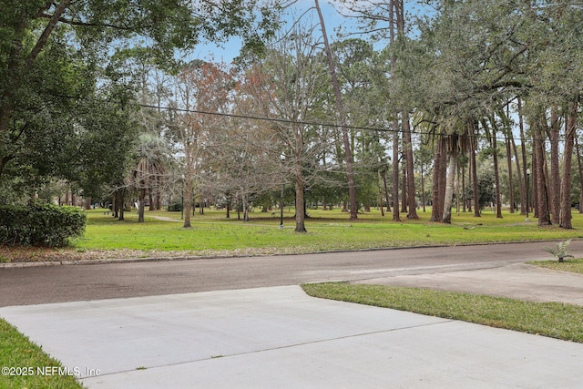 view of property's community featuring a yard