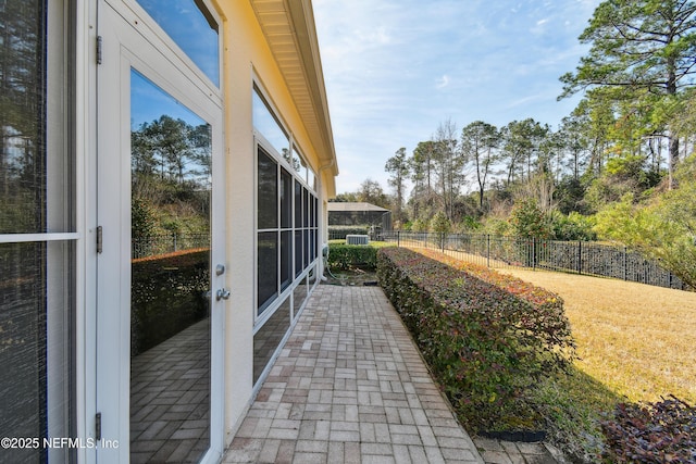 exterior space with french doors and a patio area