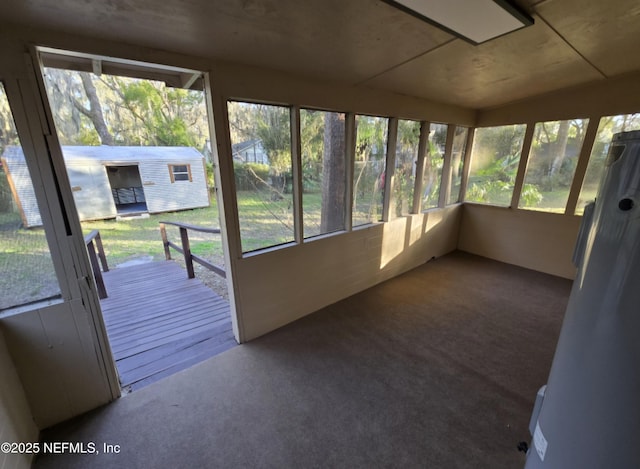 view of unfurnished sunroom