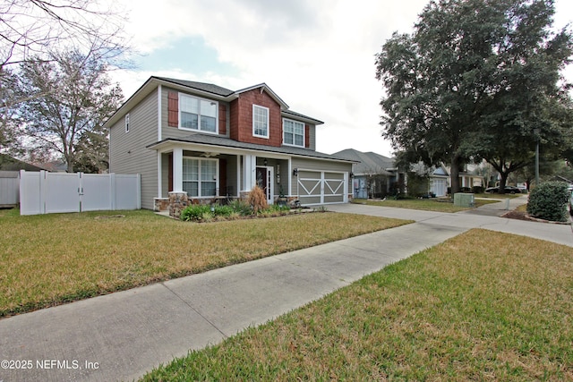 view of front of house featuring a porch and a front lawn