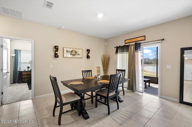 view of tiled dining area