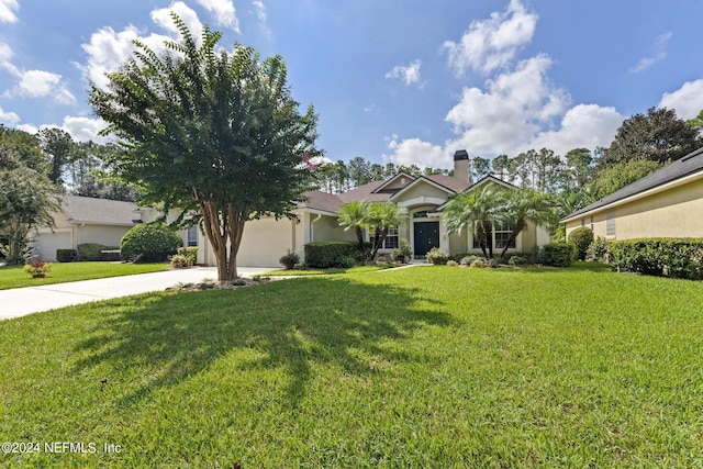 view of front of home featuring a front yard