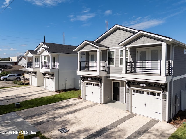 view of front of property with a balcony