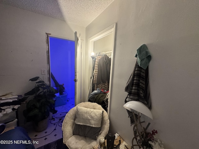 bedroom with a textured ceiling