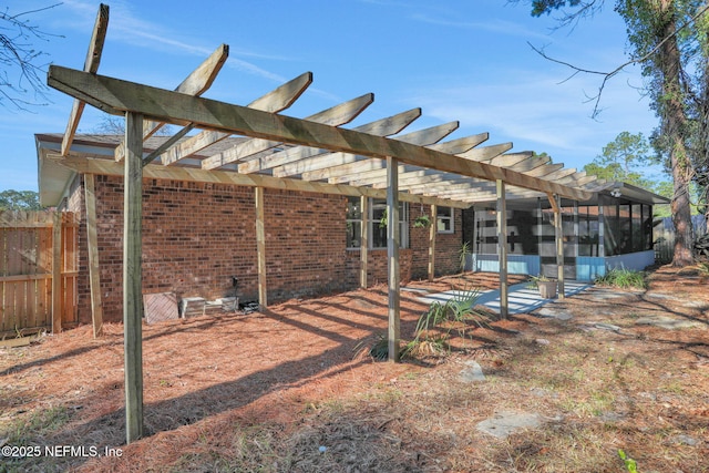 exterior space featuring a pergola