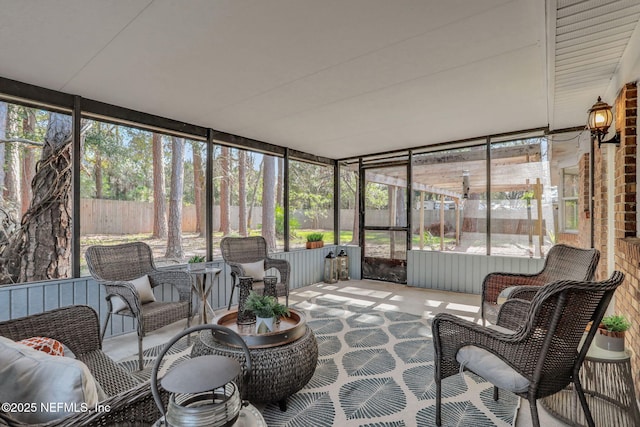 sunroom with plenty of natural light