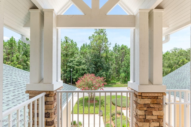 view of patio featuring a porch