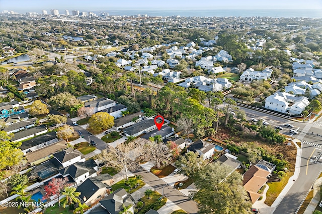 bird's eye view with a residential view