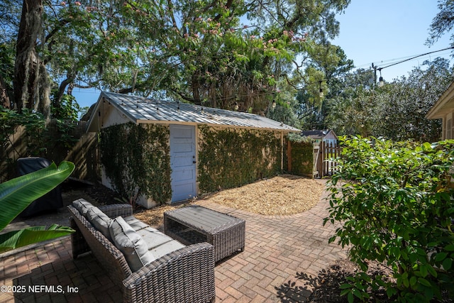 view of patio / terrace featuring an outdoor hangout area