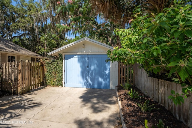 view of garage